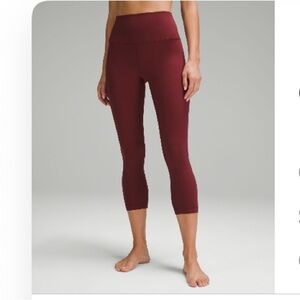 Lululemon Align Cropped High Rise Leggings 23” Sz 14 Red Merlot